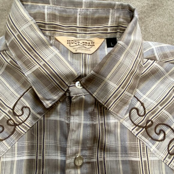 HOOT SPAH Western Shirt Vintage Embroidered Pearl Snap Mens Large - Picture 6 of 10